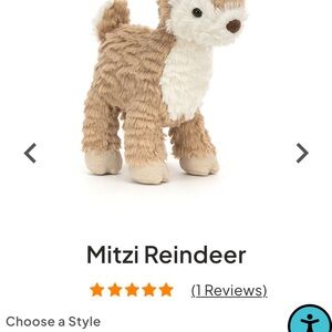 Jellycat Retired Mitzi Reindeer Plush Toy, Medium